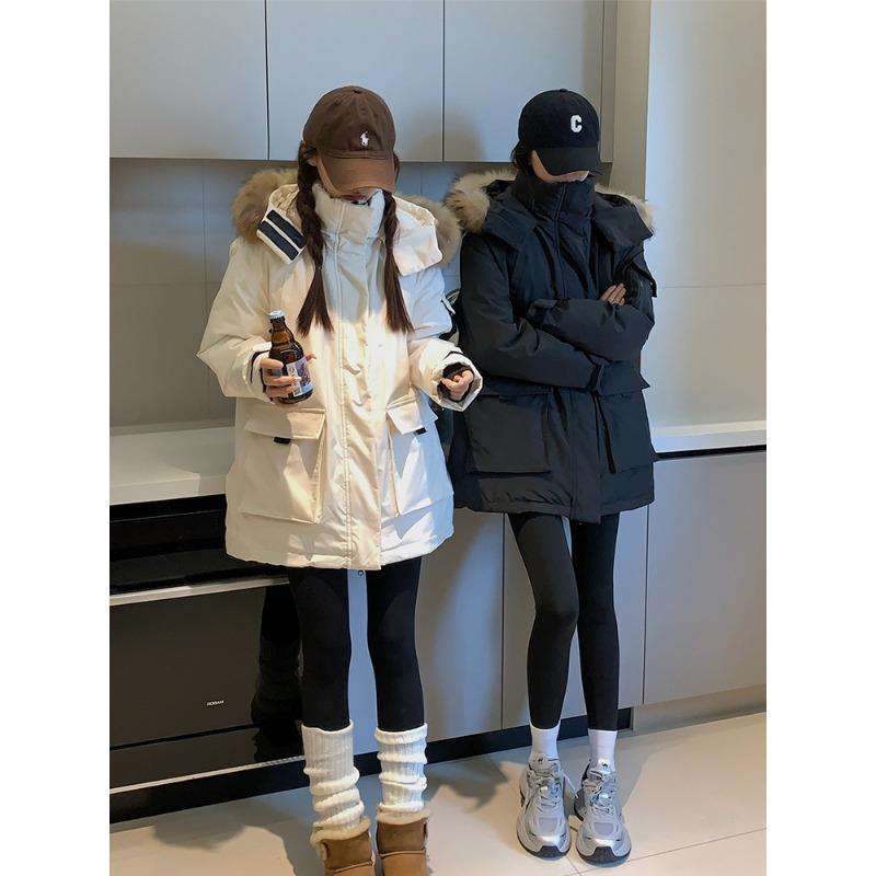 Women Pink Down Jacket Coat Fashion Stand Collar Solid Windproof Duck Down Feather Female Puffer Winter Brown Short Outwear