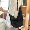 Lazy Wind Canvas Bag New Simple Dumpling Bag Versatile Women's Shoulder Bag Large Capacity Commuter Messenger Bag