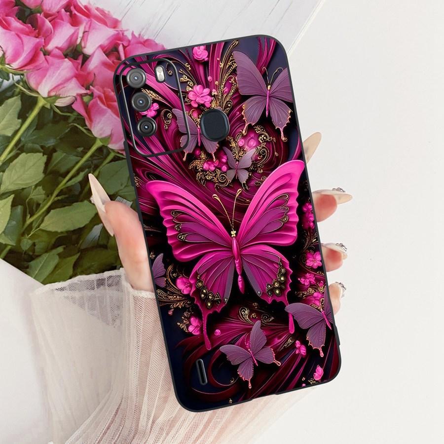 Case for Itel Vision 1 Pro Matte Soft Silicone Black butterfly Shockproof Phone Bags For ItelS16 S 16 Vision1pro Back Covers