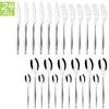 High Quality 24Pcs Dinnerware Set Knife Fork Coffee Spoon Cutlery Set 18/10 Stainless Steel Tableware Kitchen Silverware Flatware