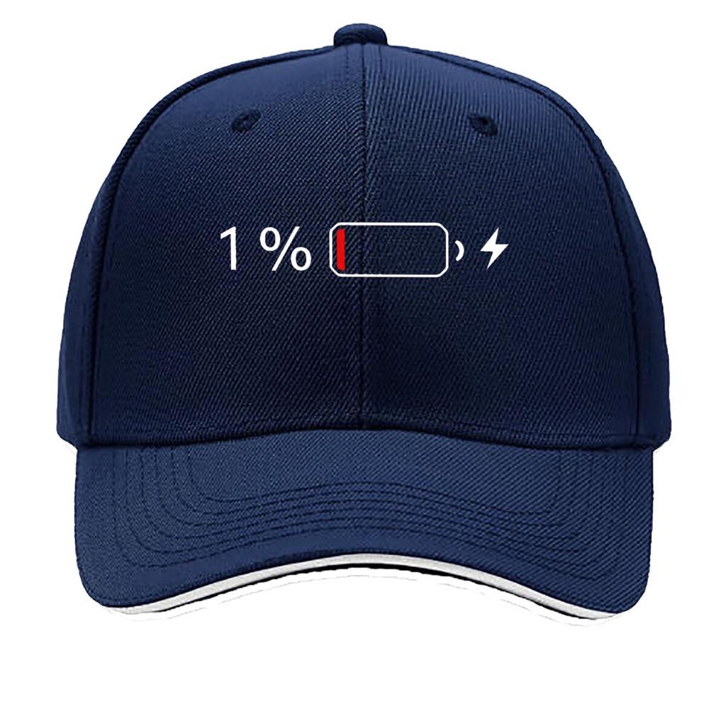 Low Battery Red Bar Outline Graphic Sandwich Baseball Cap Sun Cap Outdoor Workouts Hat