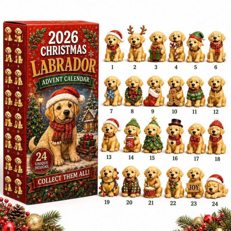 2026 Dog-Themed Christmas Advent Calendar Acrylic Blind Box Gift Kids Adults Decorative Hanging Ornament