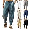 Men's Casual Loose And Comfortable Casual Pants Cotton Linen Drawstring Trousers