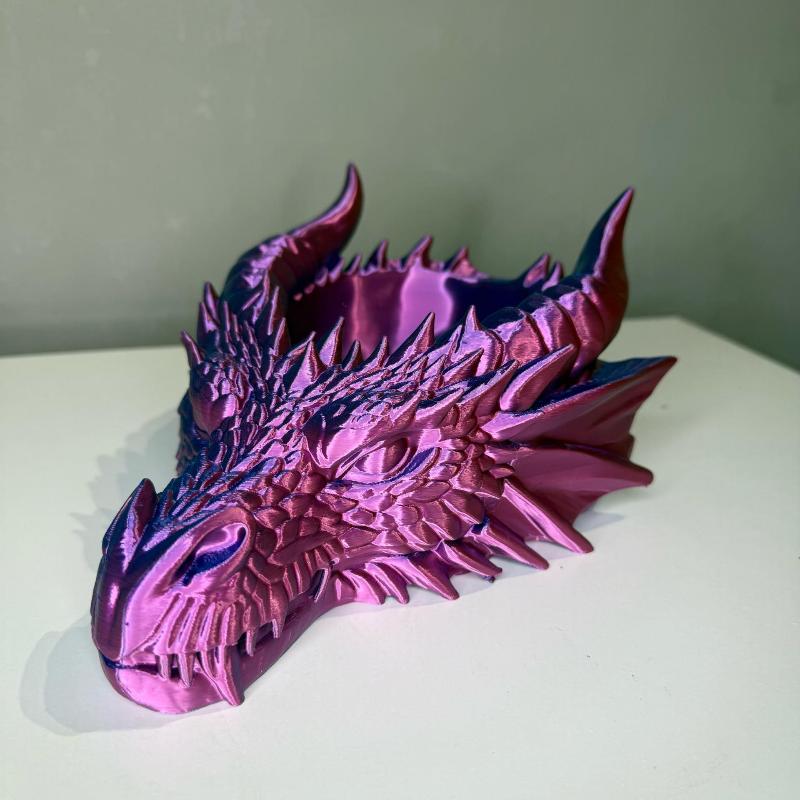 3D-печатный поднос в виде головы дракона, креативная настольная миска-органайзер для ключей, монет, часов, ювелирных изделий, фэнтезийное украшение для дома и офиса