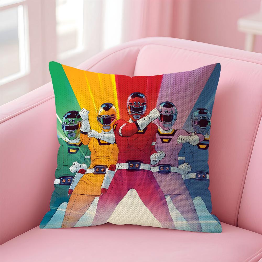 P-Power R-Ranger Телесериал Наволочка Натуральный Лен Наволочка Двусторонний Принт Декоративная Наволочка для Дивана Домашний Декор Подарок