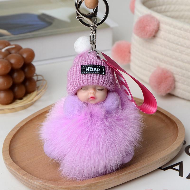 Новая мода, милая женская сумка, кулон, плюшевая подвеска, кукла для сна, автомобильный брелок, подвеска, Рождественский подарок