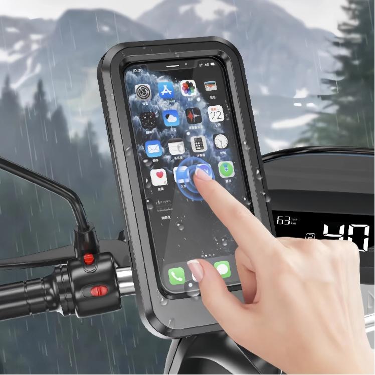 Car-Mounted Phone Holder, Suitable For Motorcycles And Bicycles, Waterproof, Shockproof, With Adjustable Height