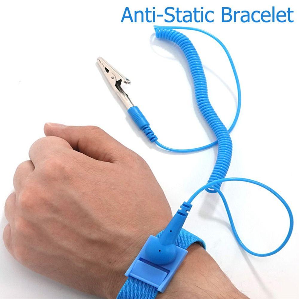Adjustable ESD Strap Clip Corded Discharge Wrist Band Hand Tools Grounding Bracelet Electronics