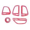 4PCS Air Conditioning Outlet Vent Trim Red Central Console Dash Air Vent Decorative Frame Protection Cover