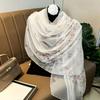 180*135cm Summer Silk Scarf Women Outdoor Shawl Bandanna Foulard Female Beach Fashion Luxury Oversized Shawl Head Hijab Wrap