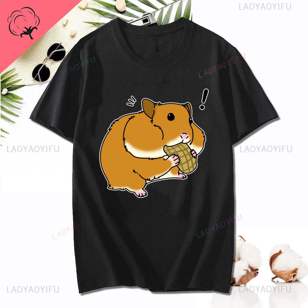 Dank Meme Hamster Staring Front Camera Hampter Calling T-shirt Fashion Cotton Short Sleeve T-shirts Casual Streetwear Unisex Tee Unisex