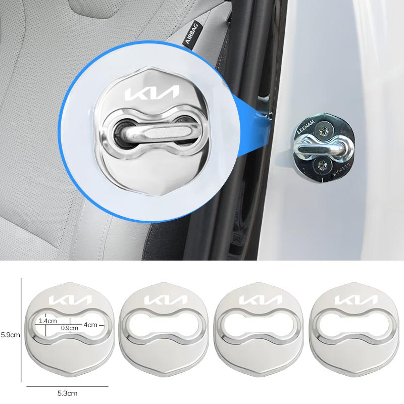 AAOB1 Car Door Buckle Protective Cover Titanium Alloy Protection Cap For KIA K5 K9 Sorento Ceed Sportage Carnival Stinger Forte Niro
