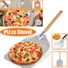 12in Pizza Peel Aluminium Alloy Lightweight Pizza Shovel Non-Stick Perforated Pizza Shovel with Woodiness Handle for Pizza Bread