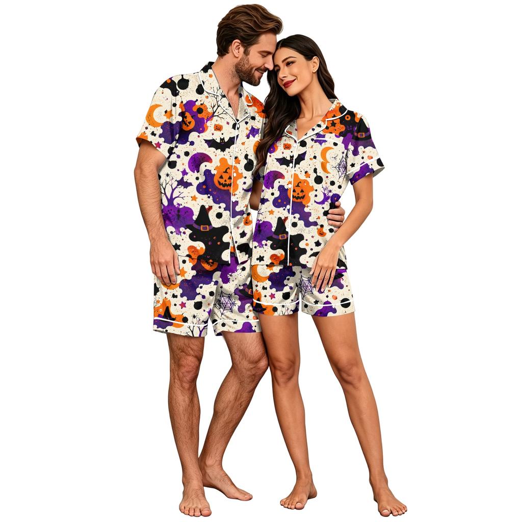 Парный пижамный комплект на Хэллоуин, Мягкая удобная matching пижама для нее и для него