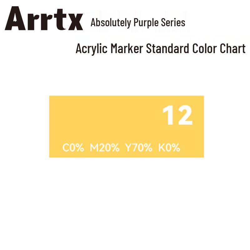 Arrtx Ataishi Акриловый маркер с мягким наконечником, 1 шт., Абсолютно фиолетовый, Стиль A/B, 30 цветов, Водонепроницаемый, Быстросохнущий, Непрозрачный.