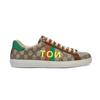 GUCCI ACE Fake/Not Canvas Print Low Top Sneaker Women's Brown 636359 2GC10 8260