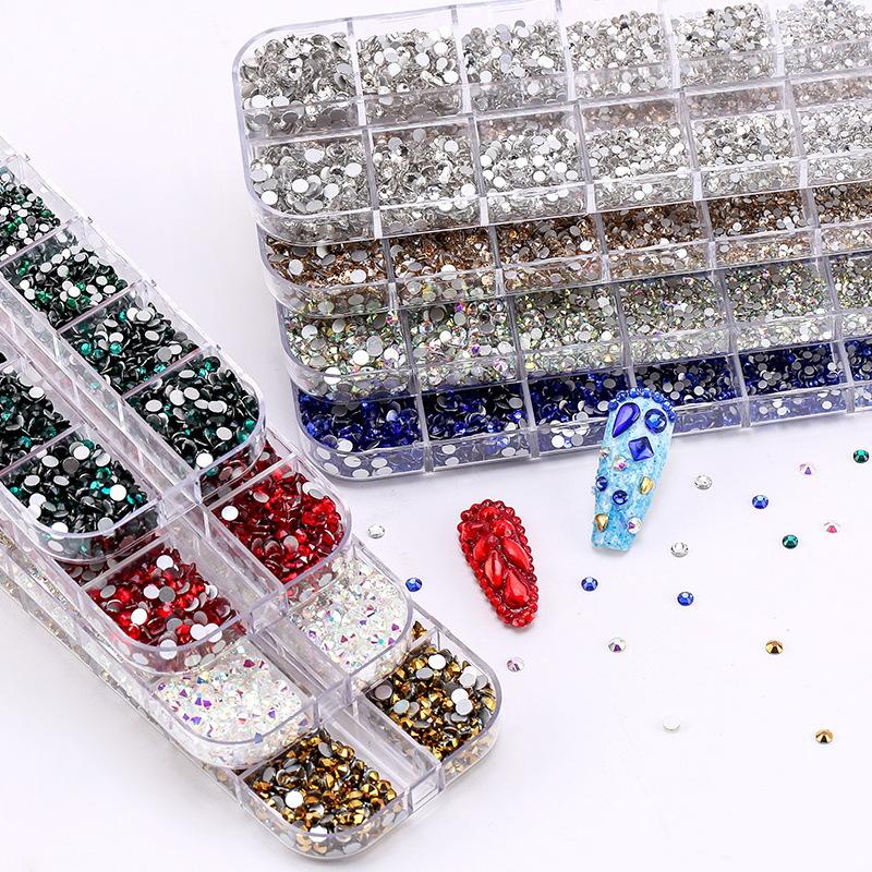 12 Grid Diamonds Amazon 3600 Boxed Clothing Decorative Rhinestones Diy Nail Art Diamond Jewelry Accessories
