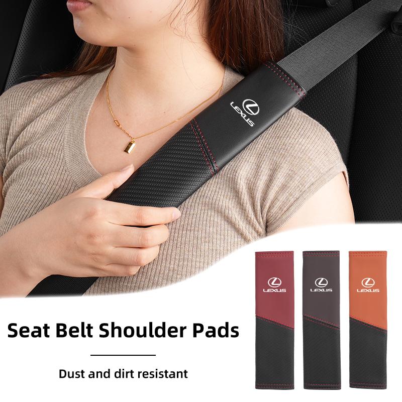 Car Seat Shoulder Pad Leather Safety Belt Protector Cover Accessories For Lexus UX250h RX450h CT200h RX400h NX300h RX350 RX300UJ0