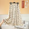 Cool cotton culottes, wide-leg pants, loose and drape, walking pants for home wear, thin legs, floral big swing a-word long skirt