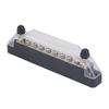 8-Way Battery Distribution Block with PC Base, Clear Cover, and Mounting Screws for Vehicle and Marine Power Wiring Layouts