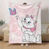 1PC Cartoon Marie Cat Butterfly Blanket, Seasonal Universal, Home Decoration, Throw, Quilt, Soft Flannel Throw Blanket, Versatile & Cozy for