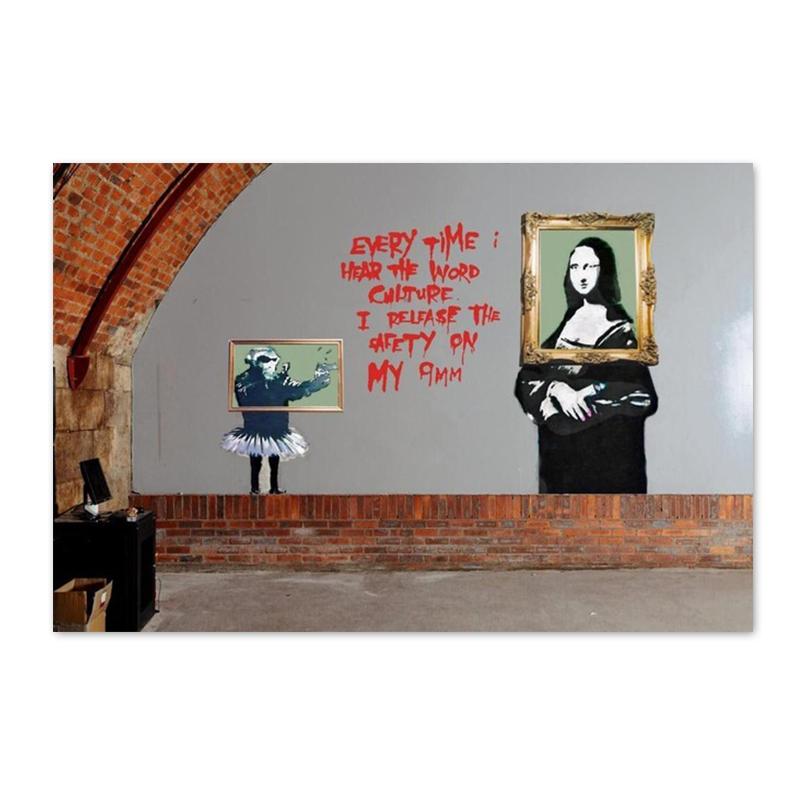 Бэнкси Граффити Искусство Холст Картина Современная Улица Поп-Арт Бабочка Мозги Девушка Плакаты и Принты Настенные Панно для Домашнего Декора