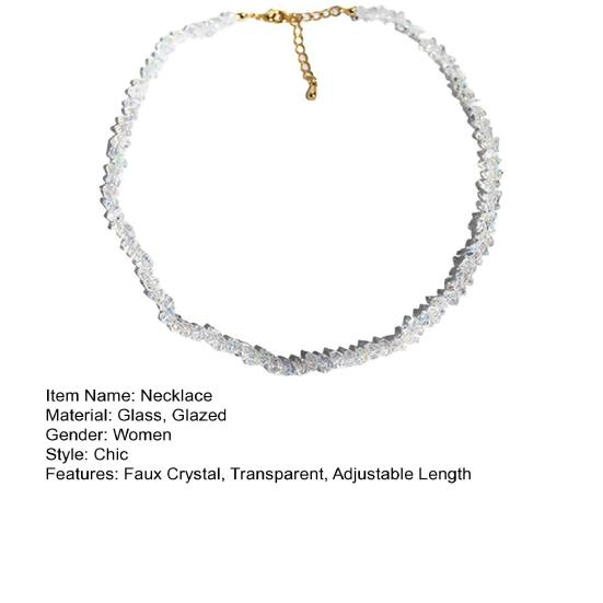 Женское ожерелье, многогранное режущее искусственное хрустальное стекло, регулируемая удлиненная длина, ювелирные изделия на шею, женское колье-колье