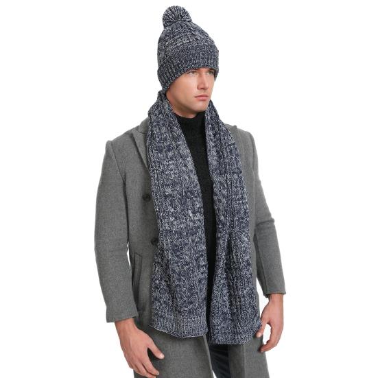 3Pcs Winter Warm Knit Beanie Hat Touchscreen Gloves Scarf Set for Women Men Skiing Skating Camping Driving Outdoor Sports Gifts