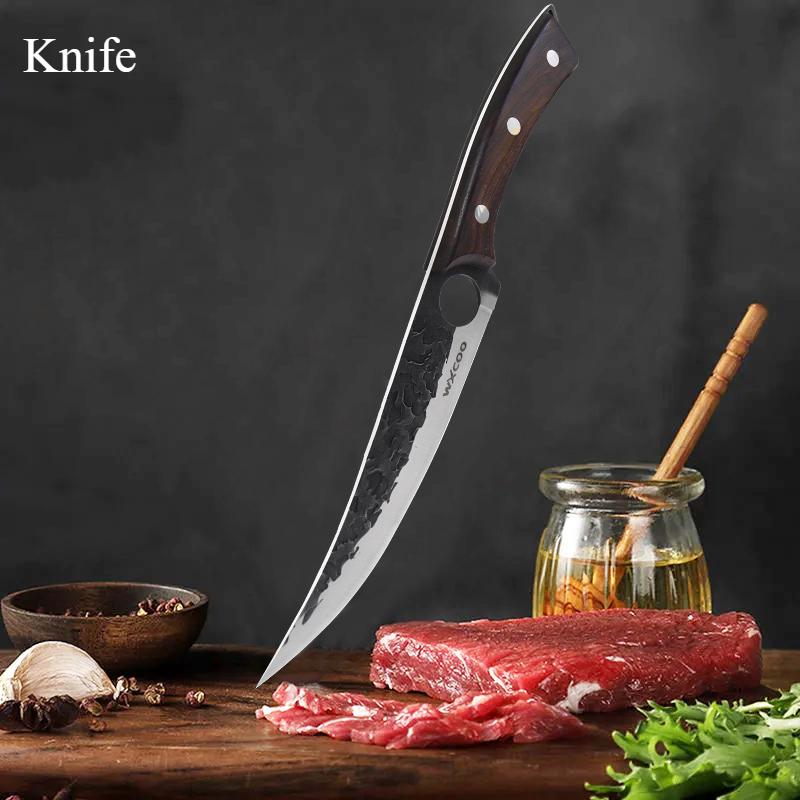 Нож шеф-повара, нож для нарезки, обвалочный нож из нержавеющей стали, острый многофункциональный нож для убоя, удобный небольшой кухонный нож для дома