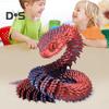 3D Printed Animals Articulated Simulated Snake Stress Relief Toys Realistic Flexible Snake Fidget Toy Tabletop Ornament for Kids Adults