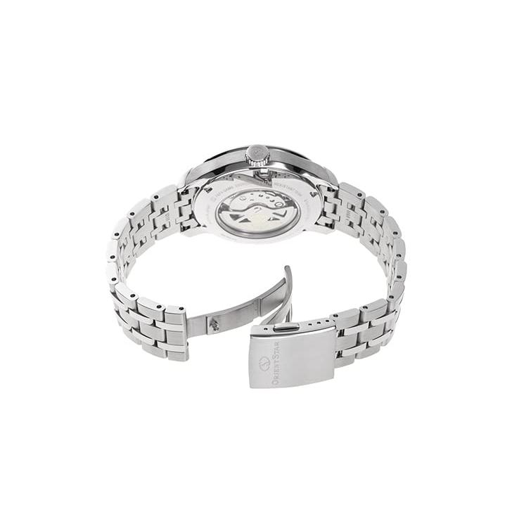 [ORIENT STAR] Мужские автоматические часы с открытым сердцем, многослойные, скелетон, сделано в Японии, гарантия 2 года, светло-голубые RK-AV0B08L