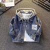 Children's Boys Denim Jacket Spring Children's Denim Clothes Middle and Large Children In The Spring and Fall Foreign-style Korean Version