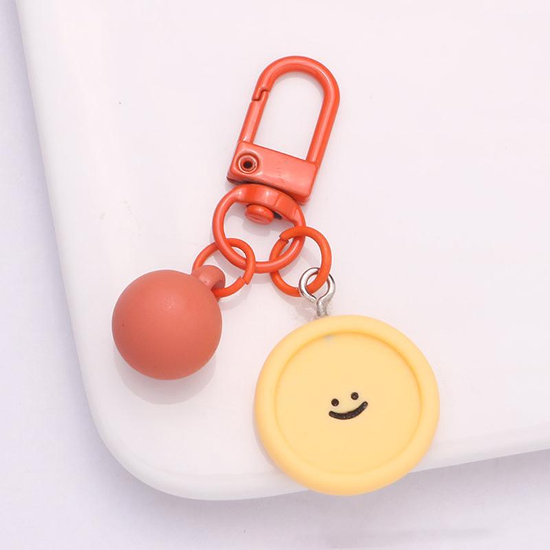 Cute Smiling Face Resin Keychain Heart Flower Cloud Bag Pendant DIY Accessories Candy Color Key Chains Decoration Jewelry