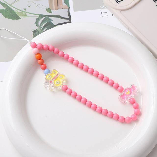 Простые облачные цветы, акриловая цепочка для телефона из бисера, ремешок ярких цветов с бантом и узлом-тюльпаном, чехол для телефона, веревка, ювелирные аксессуары для женщин