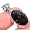 Natural Smoky Quartz Gemstone 925 Solid Sterling Silver Gift Pendant 1.38" P3d34