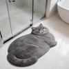 3D Cute Cat Shaped Diatomite Bath Mat Super Absorbent Non-slip Quick Dry Bathroom Doormat for Cat Lover Home Decor Gift