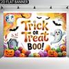 2D plane, 1 Halloween party banner - "Trick or Treat" BOO! Halloween decoration with pumpkin lanterns yzb