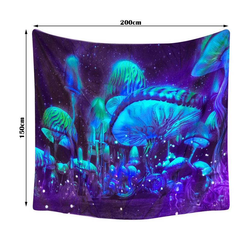 Флуоресцентный грибной гобелен фон светящийся настенный художественный домашний декор