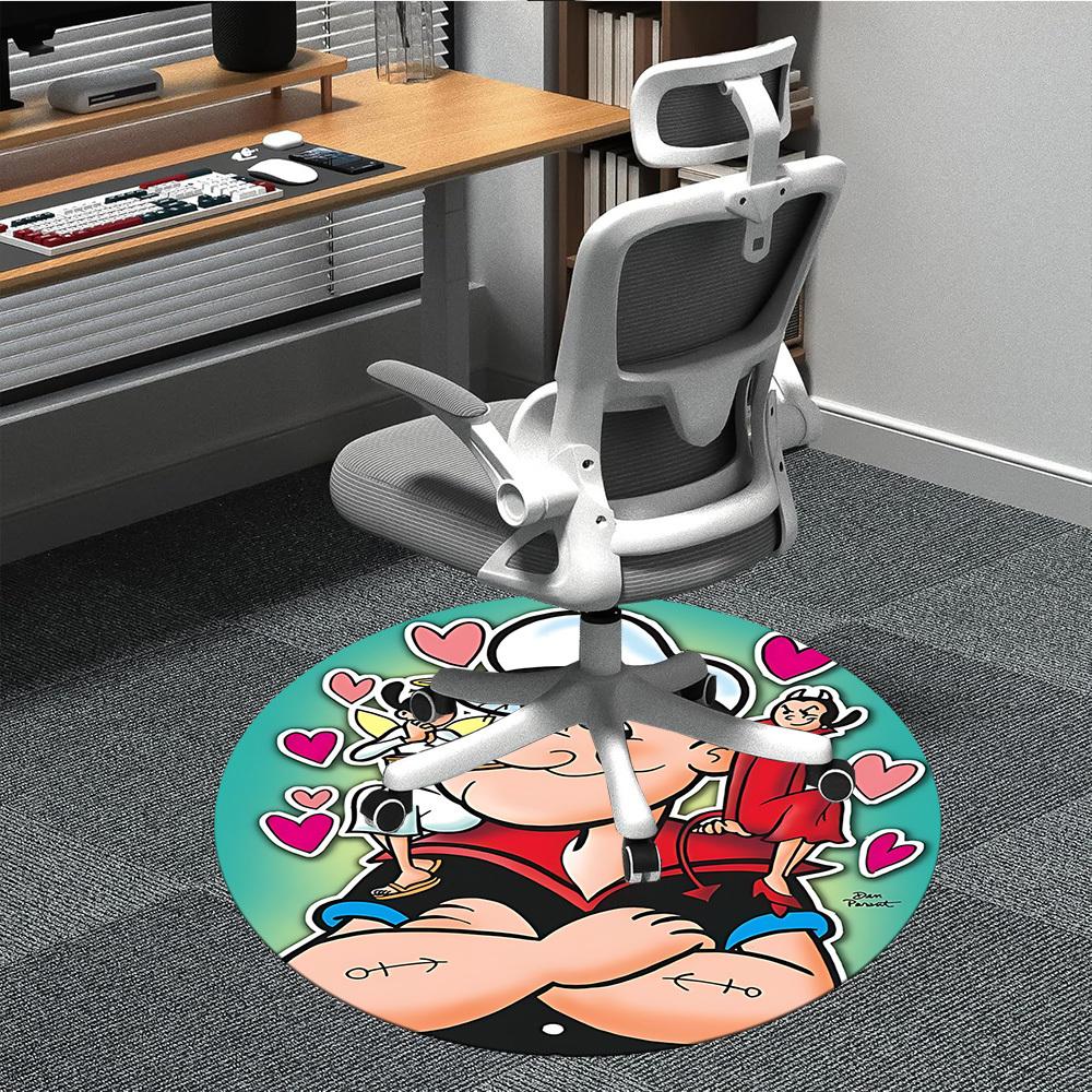 1pc Popeye Sailor Office Round Area Rug, Bedroom Living Room Home Decor, Room Deco, Offic a1016074