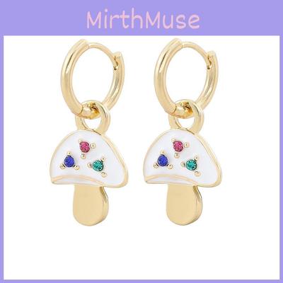 Шикарные и универсальные разноцветные серьги-грибочки с покрытием из сплава для женщин