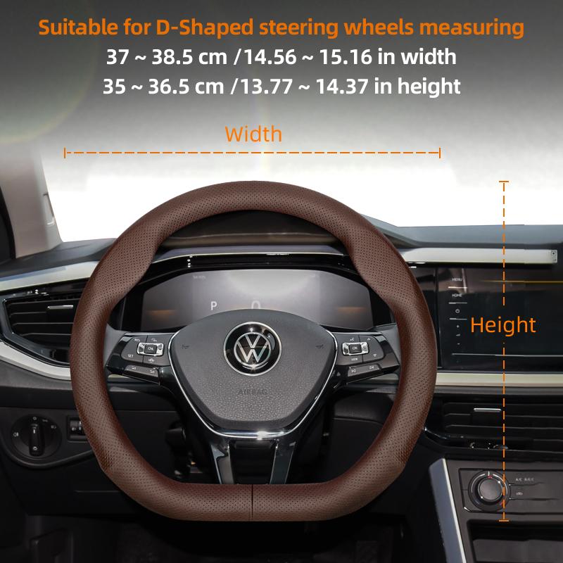 Suitable for Volkswagen Ultra-Thin Breathable Leather Steering Wheel Cover Suitable for Polo Golf 5 6 7 up Gol Volante Scirocco Passat B6 B8 Sedan