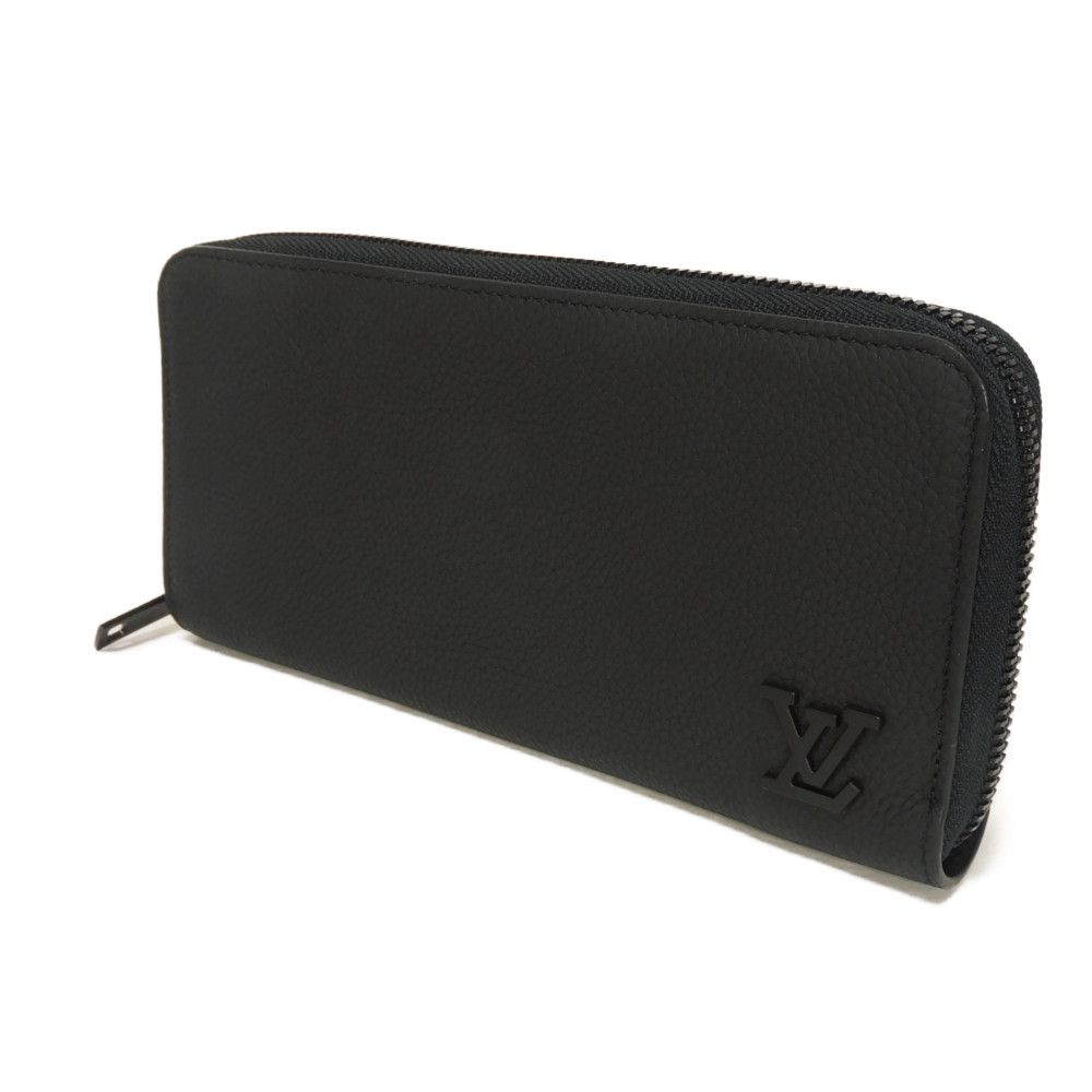 Used 12564 Zippy Wallet Horizontal M80334 7940 Current Model Black Zip Around RFID LV Aerogram Noir Men's from Japan