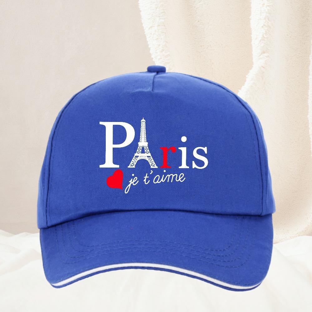 Paris Eiffel Tower I Love You Adjustable Baseball Cap Polyester Casual Outdoor Travel Unisex Adult Travel Hats