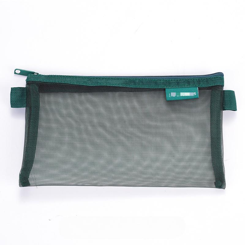 Simple Transparent Mesh Portable Large-capacity Stationery Storage Bag Cosmetic Bag