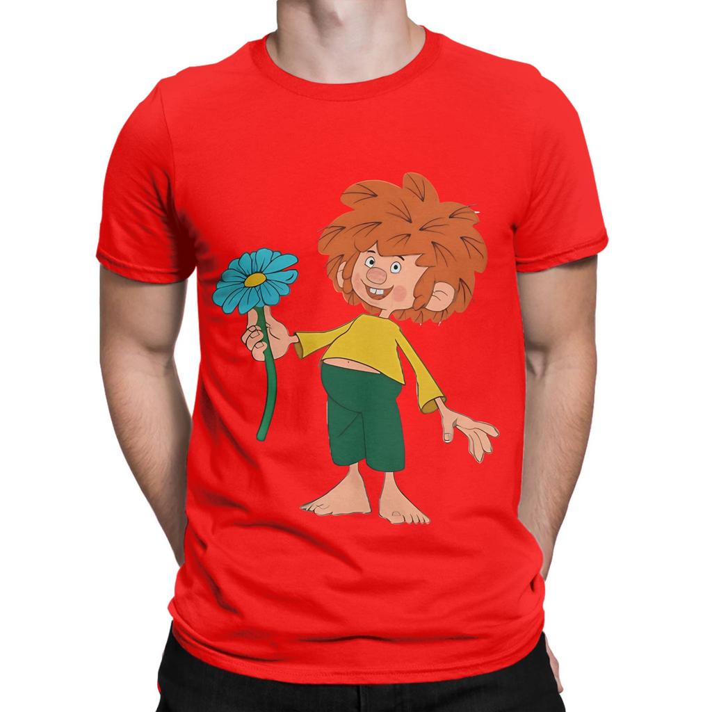 Pumuckl Gives A Beautiful Blue Flower Funny Graphic 100 Cotton Tshirt Pumuckl Tops Tees For Unisex