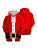 Felpa Festival Stile Coppia Stampa 3D Babbo Natale
