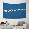 Wizards Logo On Blue Background Pattern Wall Hanging Tapestry Decorative Tapestry Home Decor for Bedroom and Living Room