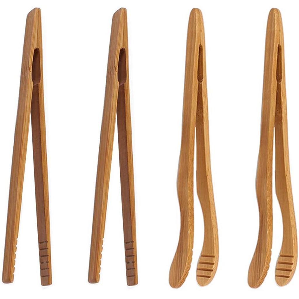 Bread Cheese Bamboo Clamp Cooking Reusable Food Tongs Gripper Toast Clip Tea Tweezer