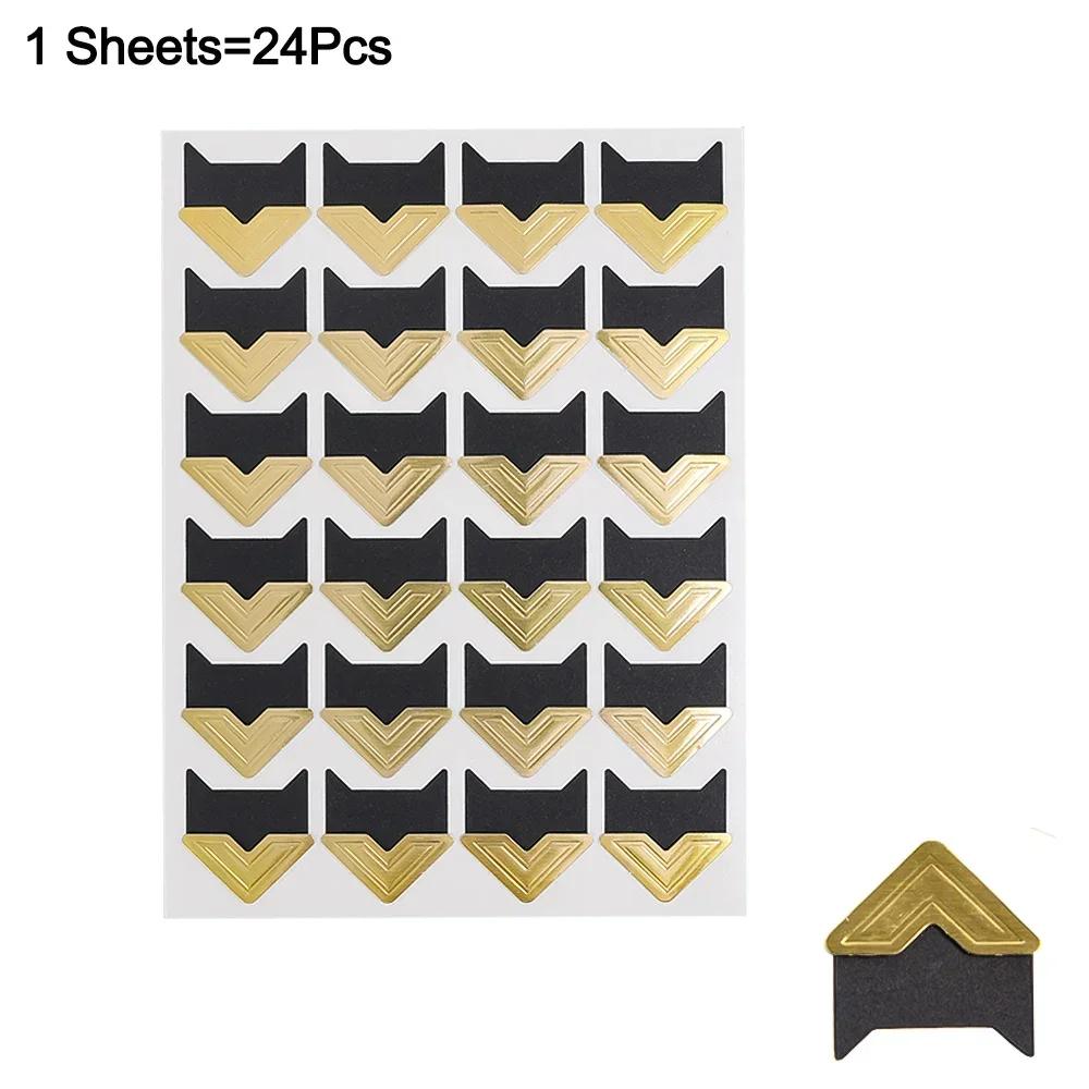 120/24Pc Photo Corners Stickers Diy Vintage Corner Kraft Paper Stickers For Photo Album Frame Decoration Scrapbooking Picture