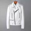 Stylish Men's Leather Jacket White Genuine Lambskin Leather Jacket Motorcycle Handmade